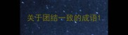 关于团结一致的成语