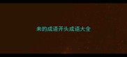 来的成语开头成语大全