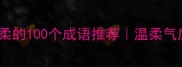 形容女孩温柔的100个成语推荐温柔气质女孩必看