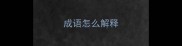 成语怎么解释