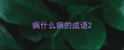 病什么病的成语