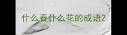 什么春什么花的成语