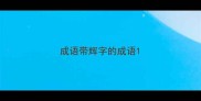 成语带辉字的成语