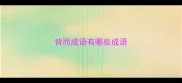 背而成语有哪些成语