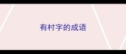 有村字的成语
