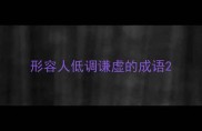 形容人低调谦虚的成语