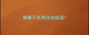 做事不负责任的成语