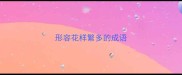 形容花样繁多的成语