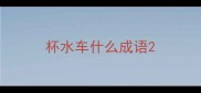 杯水车什么成语