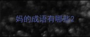 妈的成语有哪些