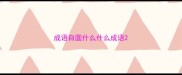 成语自圆什么什么成语
