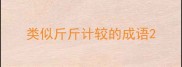 类似斤斤计较的成语