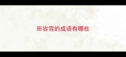 形容雪的成语有哪些