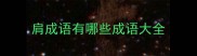 肩成语有哪些成语大全