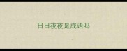 日日夜夜是成语吗