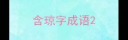 含琼字成语