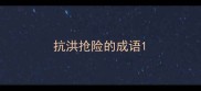 抗洪抢险的成语