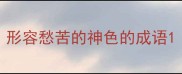 形容愁苦的神色的成语