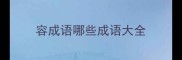 容成语哪些成语大全
