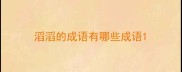 滔滔的成语有哪些成语