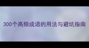 重量级成语全300个高频成语的用法与避坑指南附分类词典