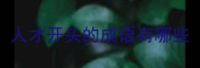 人才开头的成语有哪些