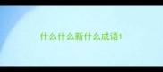 什么什么新什么成语