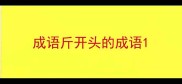 成语斤开头的成语