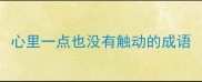 心里一点也没有触动的成语