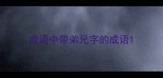 成语中带弟兄字的成语