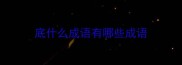 底什么成语有哪些成语