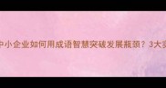 不馁中小企业如何用成语智慧突破发展瓶颈3大实战案例