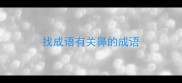找成语有关鼻的成语