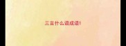 三言什么语成语