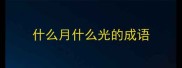 什么月什么光的成语