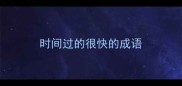 时间过的很快的成语