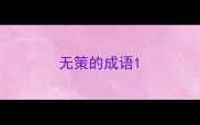 无策的成语