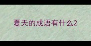 夏天的成语有什么
