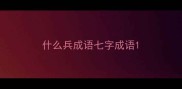 什么兵成语七字成语