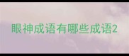 眼神成语有哪些成语