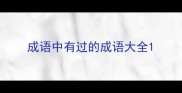 成语中有过的成语大全