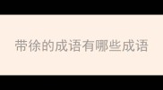 带徐的成语有哪些成语