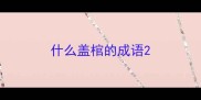 什么盖棺的成语