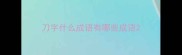 刀字什么成语有哪些成语
