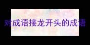 对成语接龙开头的成语