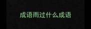 成语雨过什么成语