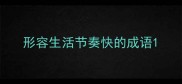 形容生活节奏快的成语