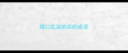 随口乱说的话的成语