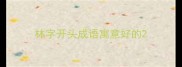 林字开头成语寓意好的