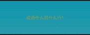 成语什么目什么行